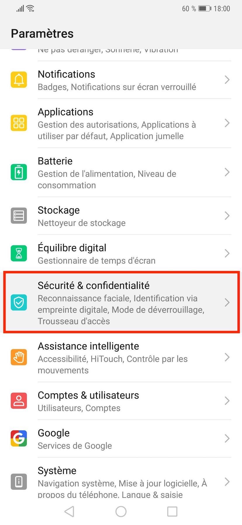 comment changer le code de son téléphone huawei